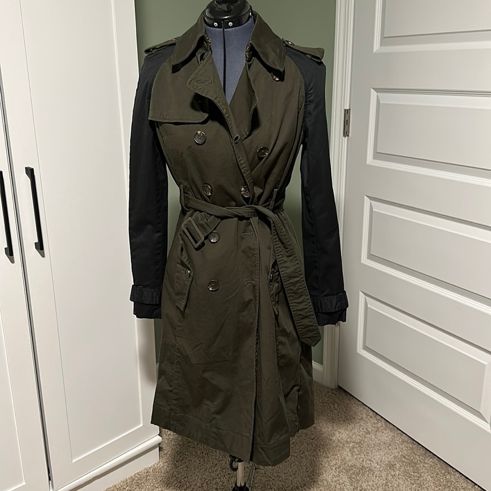 Altuzarra Olive Green and Black Trench Coat